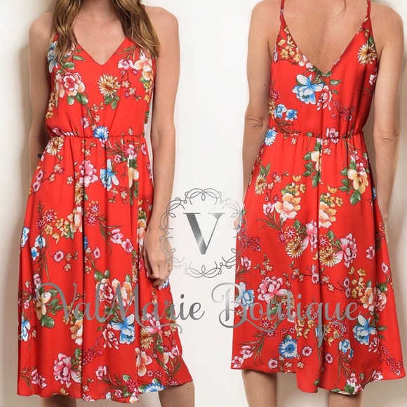 LAST 1! Reds Divine floral midi dress - Picture 3 of 4